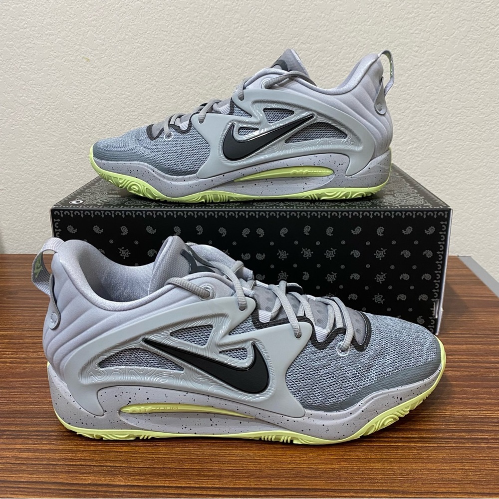 Nike KD 15 TB Wolf Grey Volt Lime DO9826-001 Men's Shoes Size 11.5